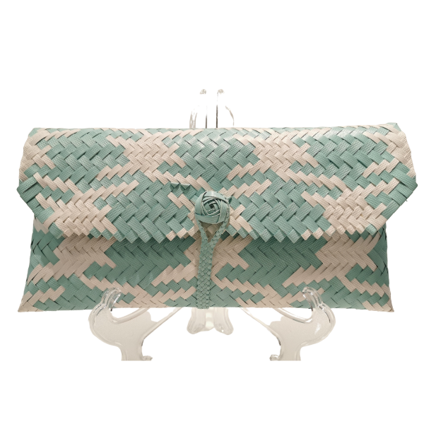 Picture of Turquiose & White PVC Clutch