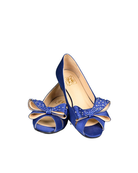 Picture of Cobalt Blue Mid Heel Peep Toe ( Size 6)