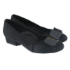 Picture of 1' BUNION PUMP WITH SUEDE FERRAGAMO SILVER BUCKLE (BLACK)