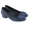 Picture of 1' BUNION PUMP WITH SUEDE FERRAGAMO SILVER BUCKLE (BLACK)
